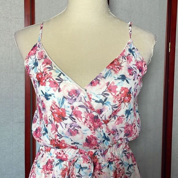 Francesca’s Multicolored Floral Fit & Flare Mini Dress w/Ruffles (XS) - Picture 4 of 16